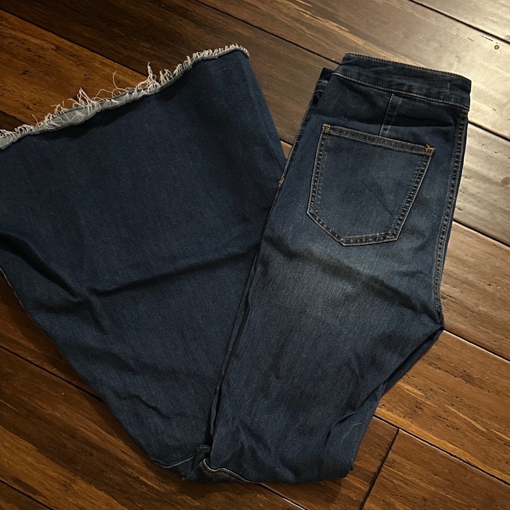 Dark Blue Bell Bottom Jeans